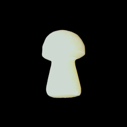 Pale and Yellow Calcite mushroom 30-37mm 14-21g in sunlight - Rocks and Things Store