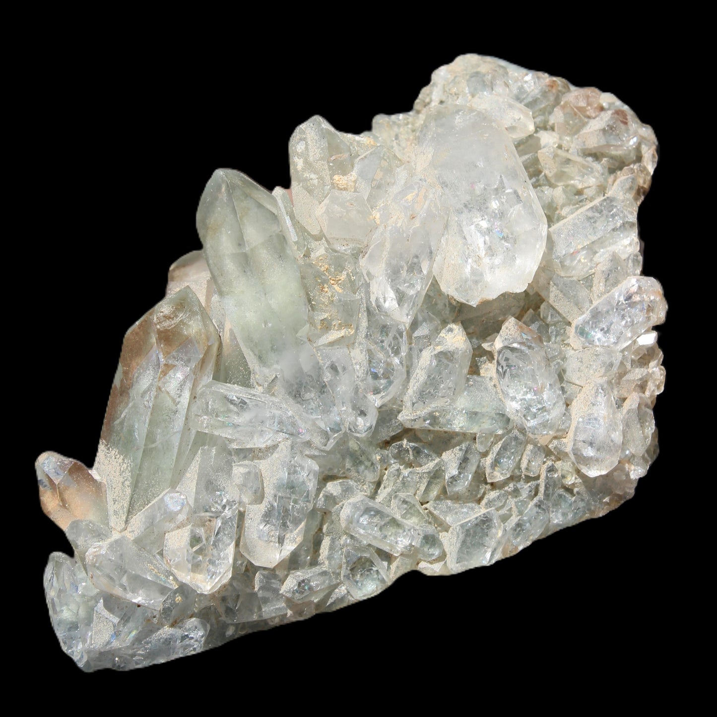 Clear Quartz double-terminated rainbows cluster 105g Rocks and Things