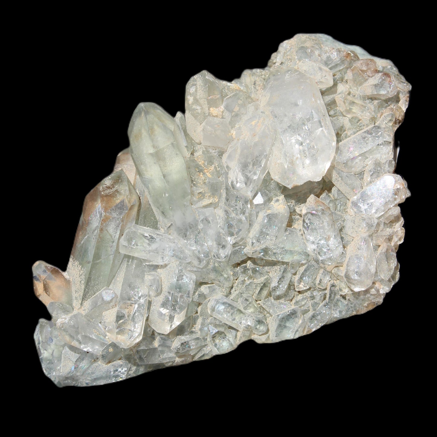 Clear Quartz double-terminated rainbows cluster 105g Rocks and Things