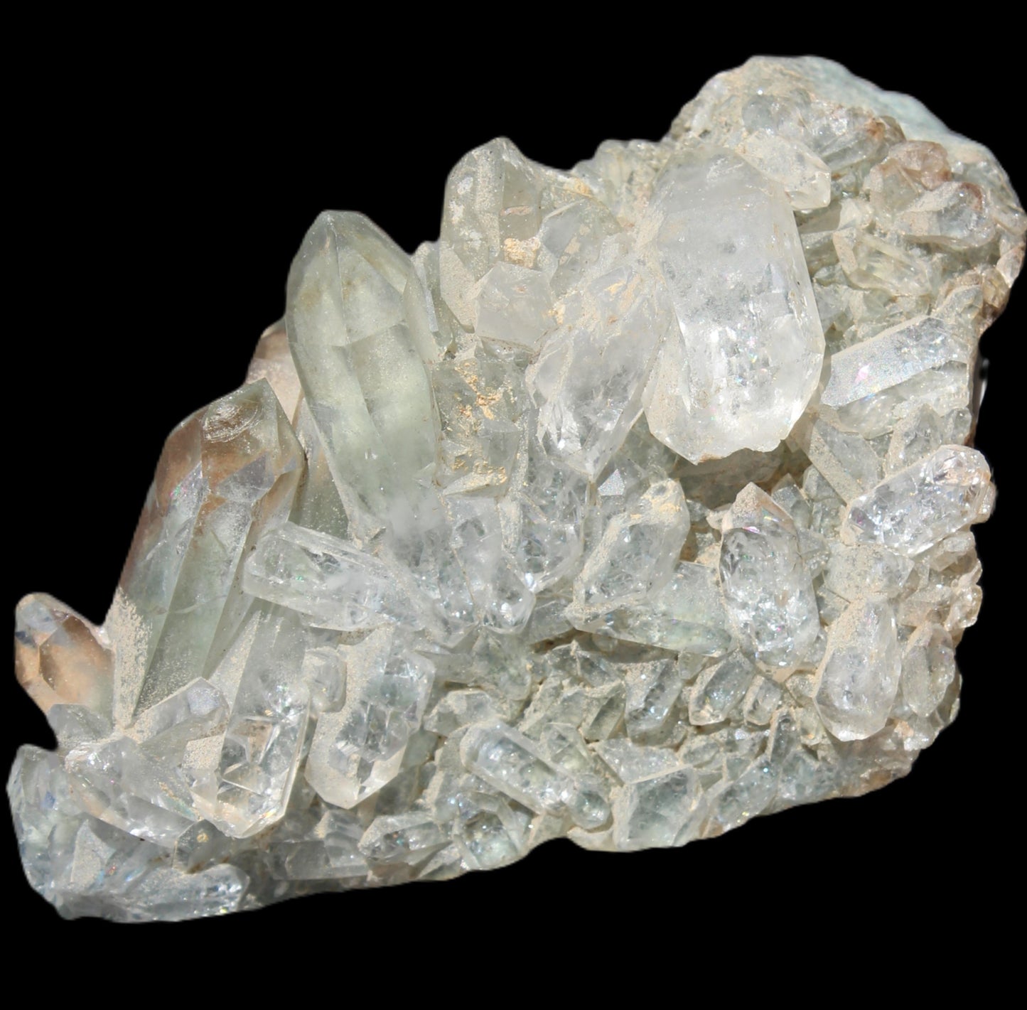 Clear Quartz double-terminated rainbows cluster 105g Rocks and Things