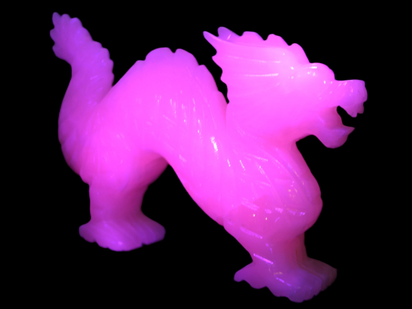 Mangano Calcite hand-carved Dragon 952g Rocks and Things