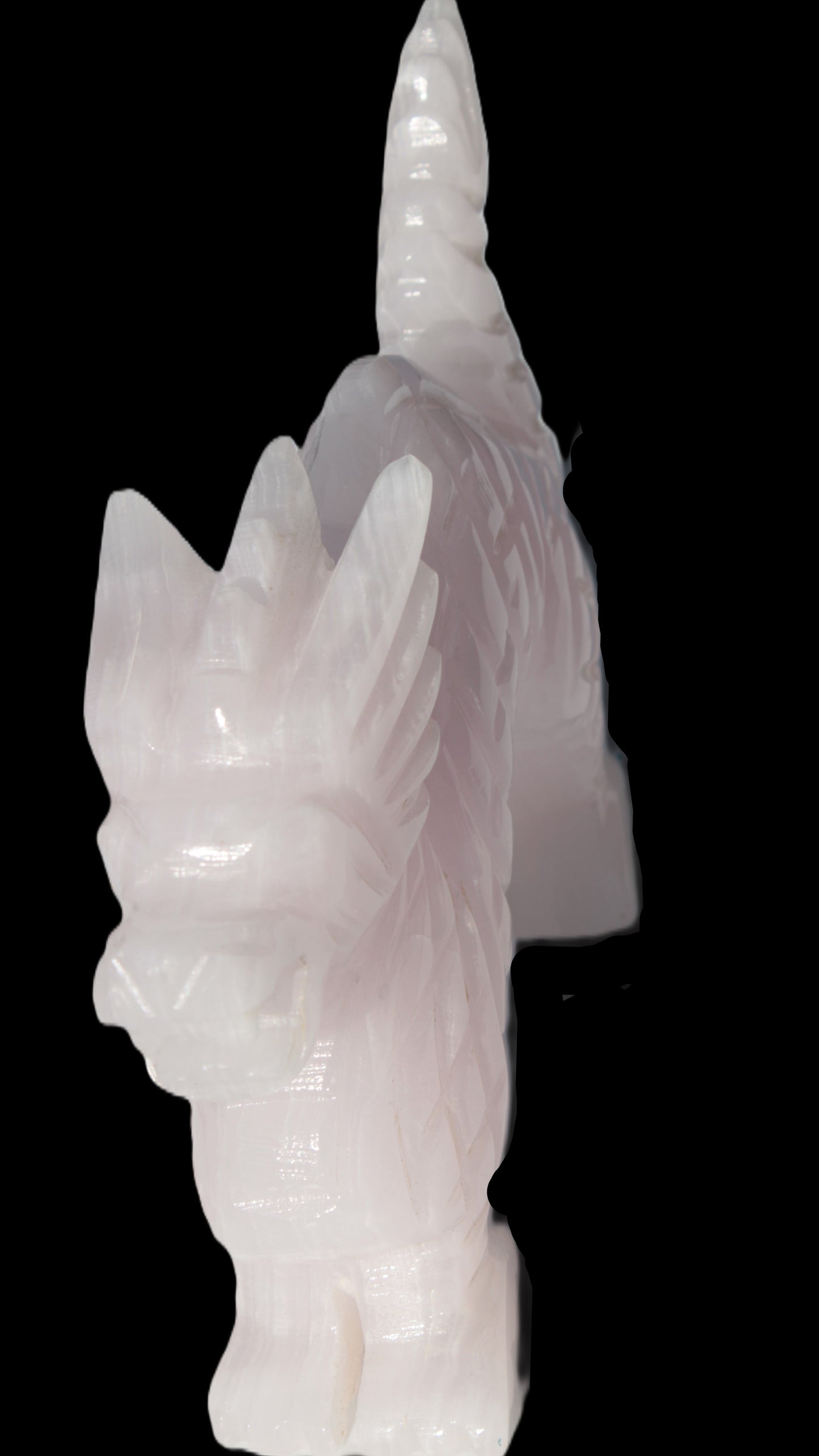 Mangano Calcite hand-carved Dragon 952g Rocks and Things