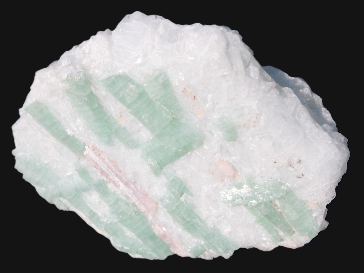 Soft Mint-Green and Pink Tourmaline on marble from Afghanistan 80mm 833ct 166.6g Rocks and Things