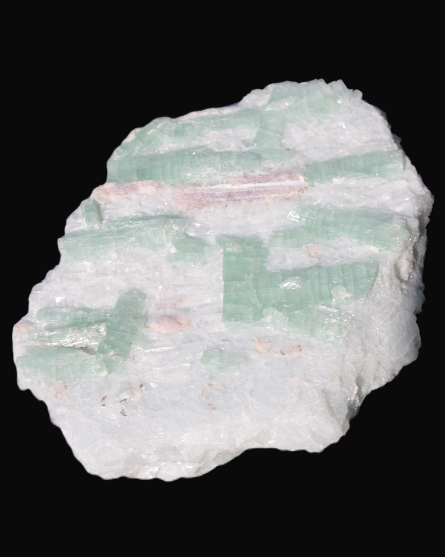 Soft Mint-Green and Pink Tourmaline on marble from Afghanistan 80mm 833ct 166.6g Rocks and Things