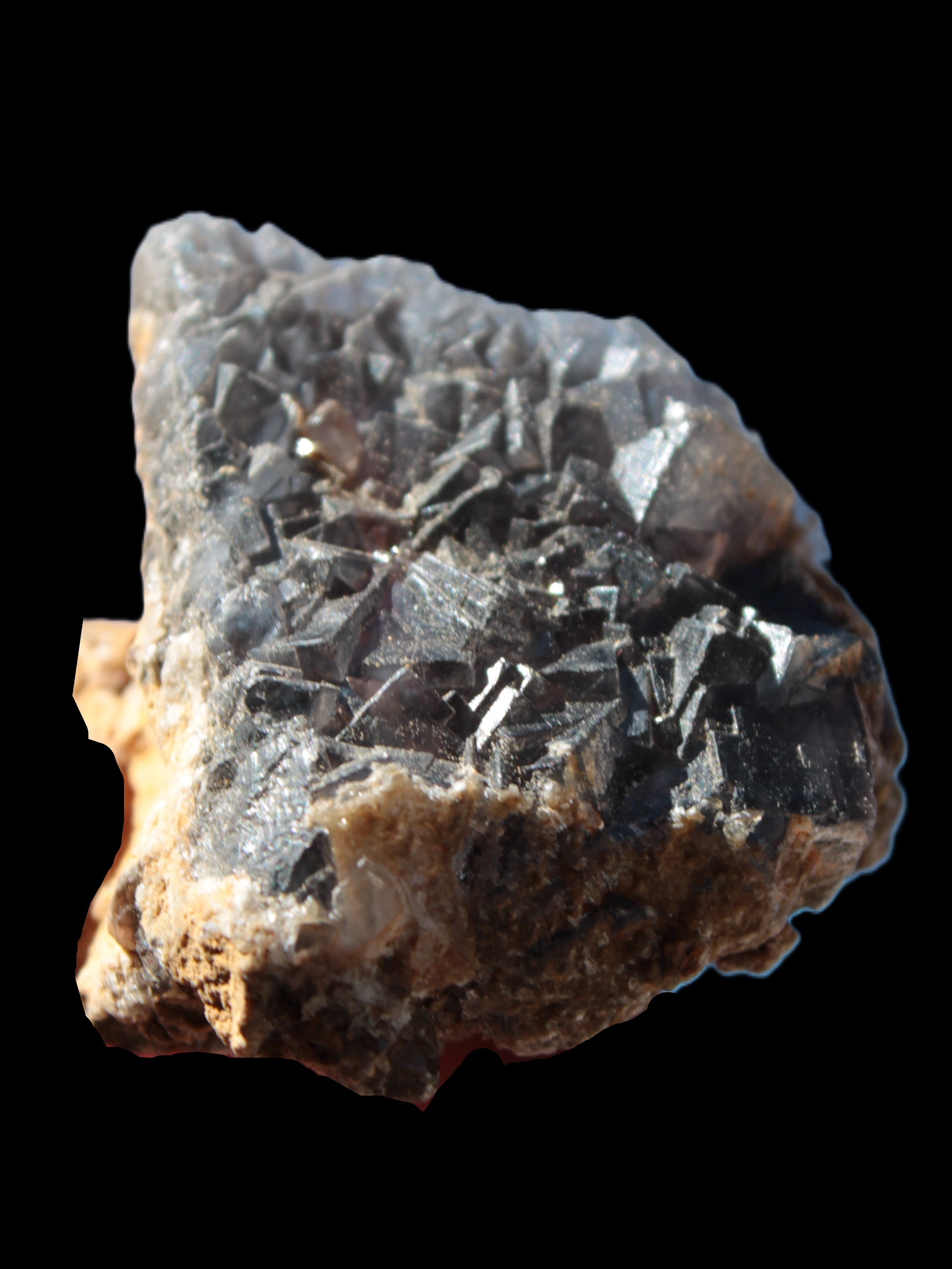 Purple cubic Fluorite cluster on Calcite matrix from Pakistan 55mm 77.4g Rocks and Things