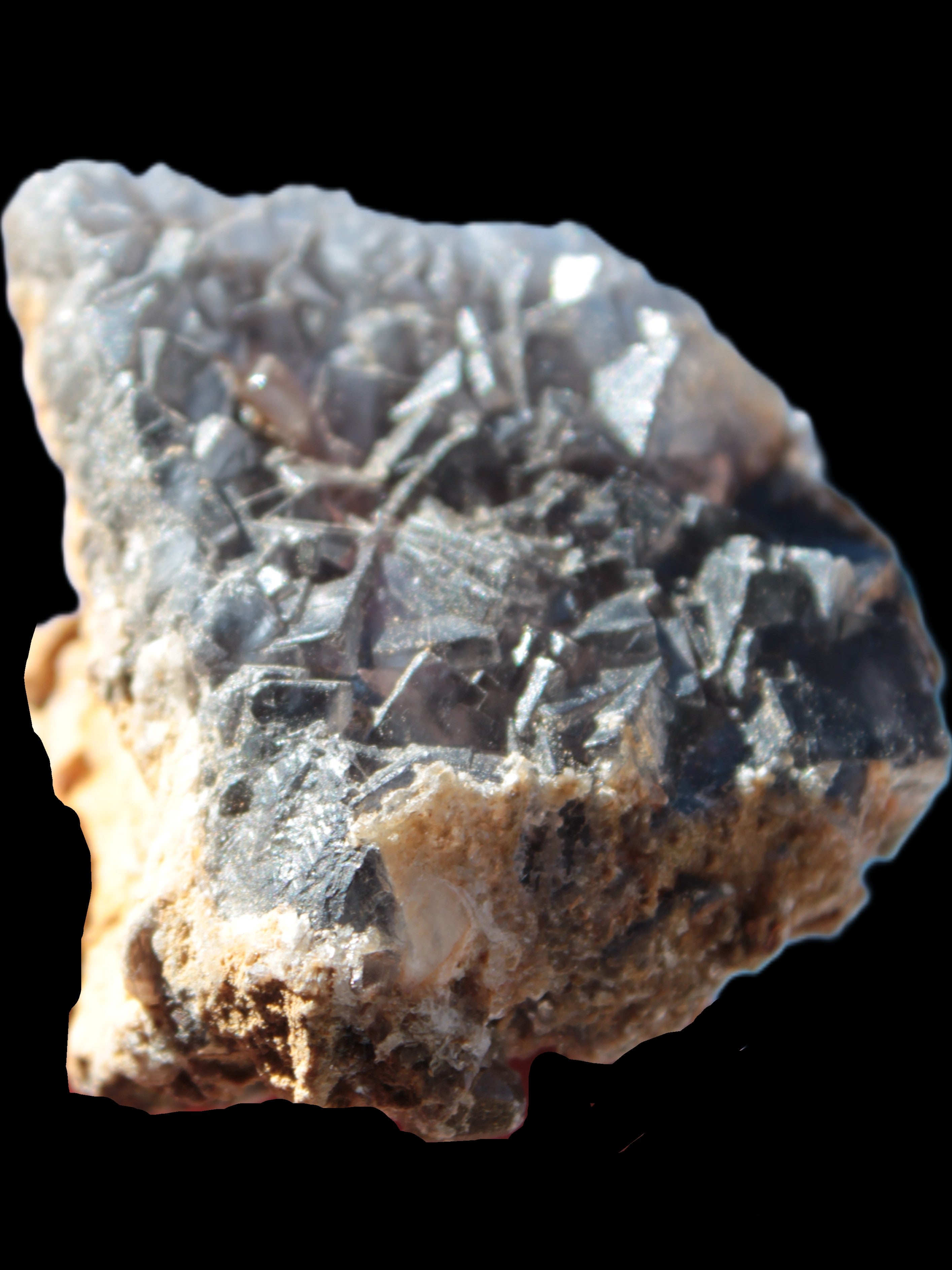 Purple cubic Fluorite cluster on Calcite matrix from Pakistan 55mm 77.4g Rocks and Things