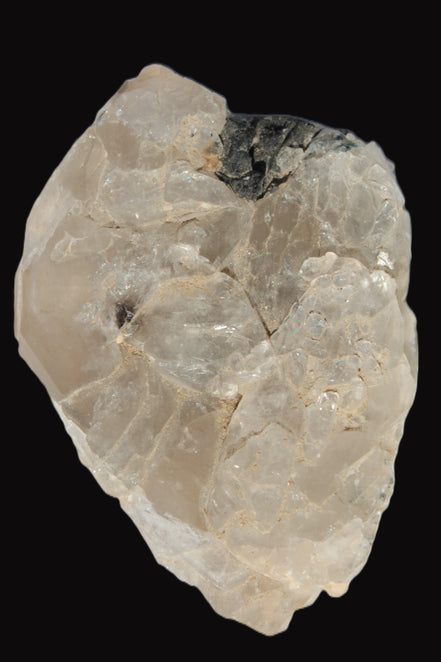 Black Tourmaline on flat-plated clear Calcite matrix from Afghanistan 65.8g in sunlight - Rocks and Things Store