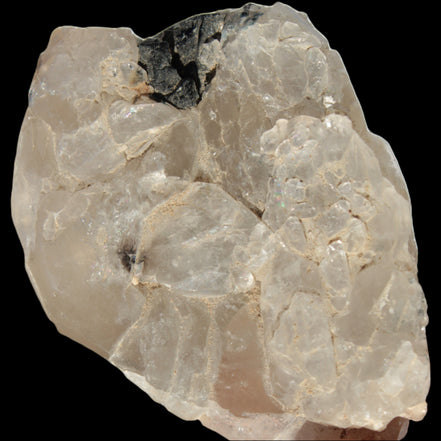 Black Tourmaline on flat-plated clear Calcite matrix from Afghanistan 65.8g in sunlight - Rocks and Things Store