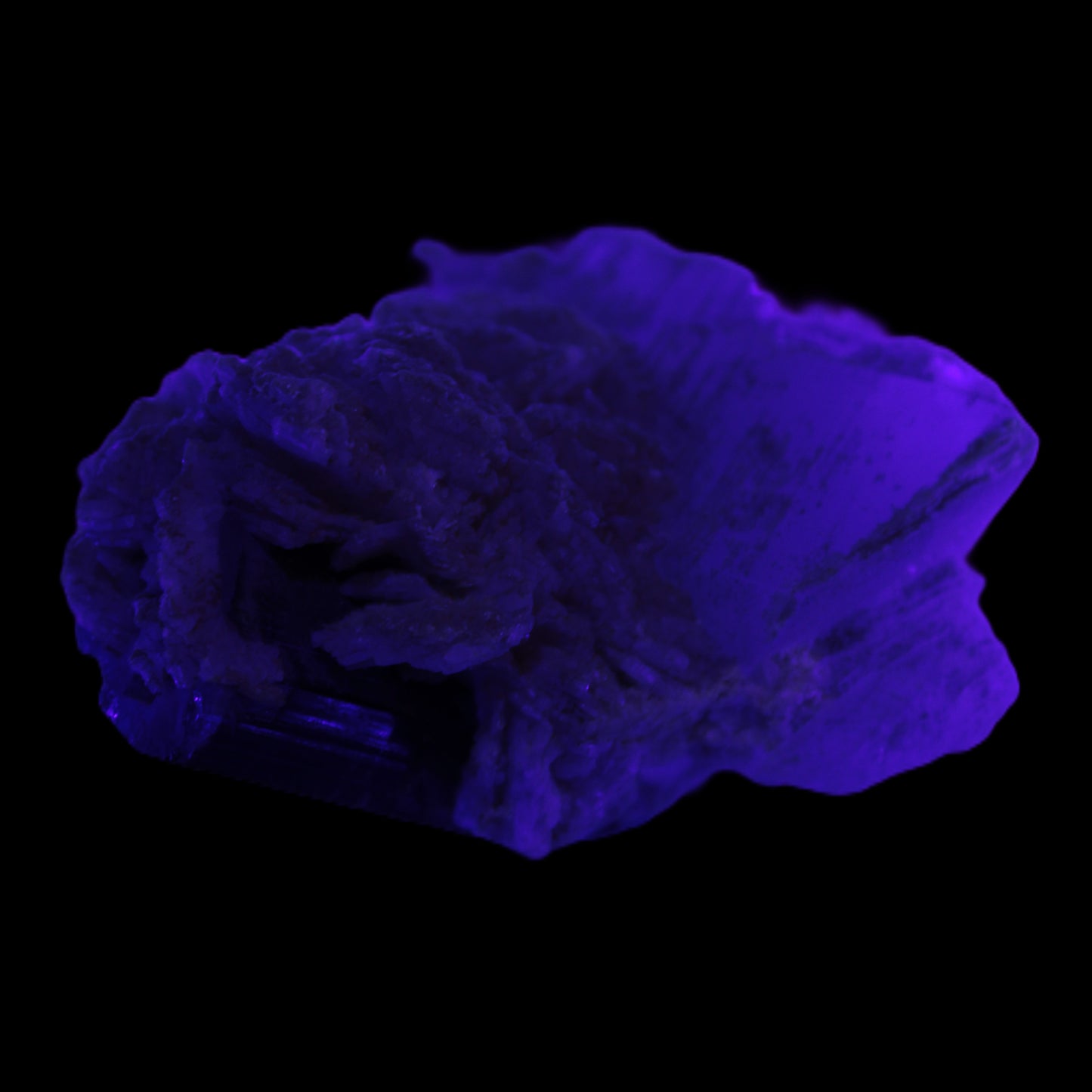 Large bi-colour terminated Green Tourmaline, Clear Aquamarine & Lepidolite on Calcite 118.9g Rocks and Things