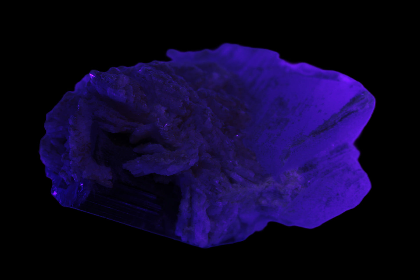 Large bi-colour terminated Green Tourmaline, Clear Aquamarine & Lepidolite on Calcite 118.9g Rocks and Things