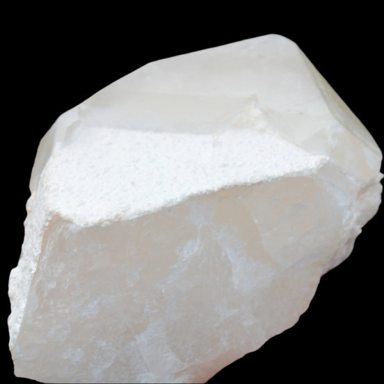 Green Tourmaline crystal on unusual Clear Calcite crystal overgrown dusted Mica layer 144g in sunlight - Rocks and Things Store