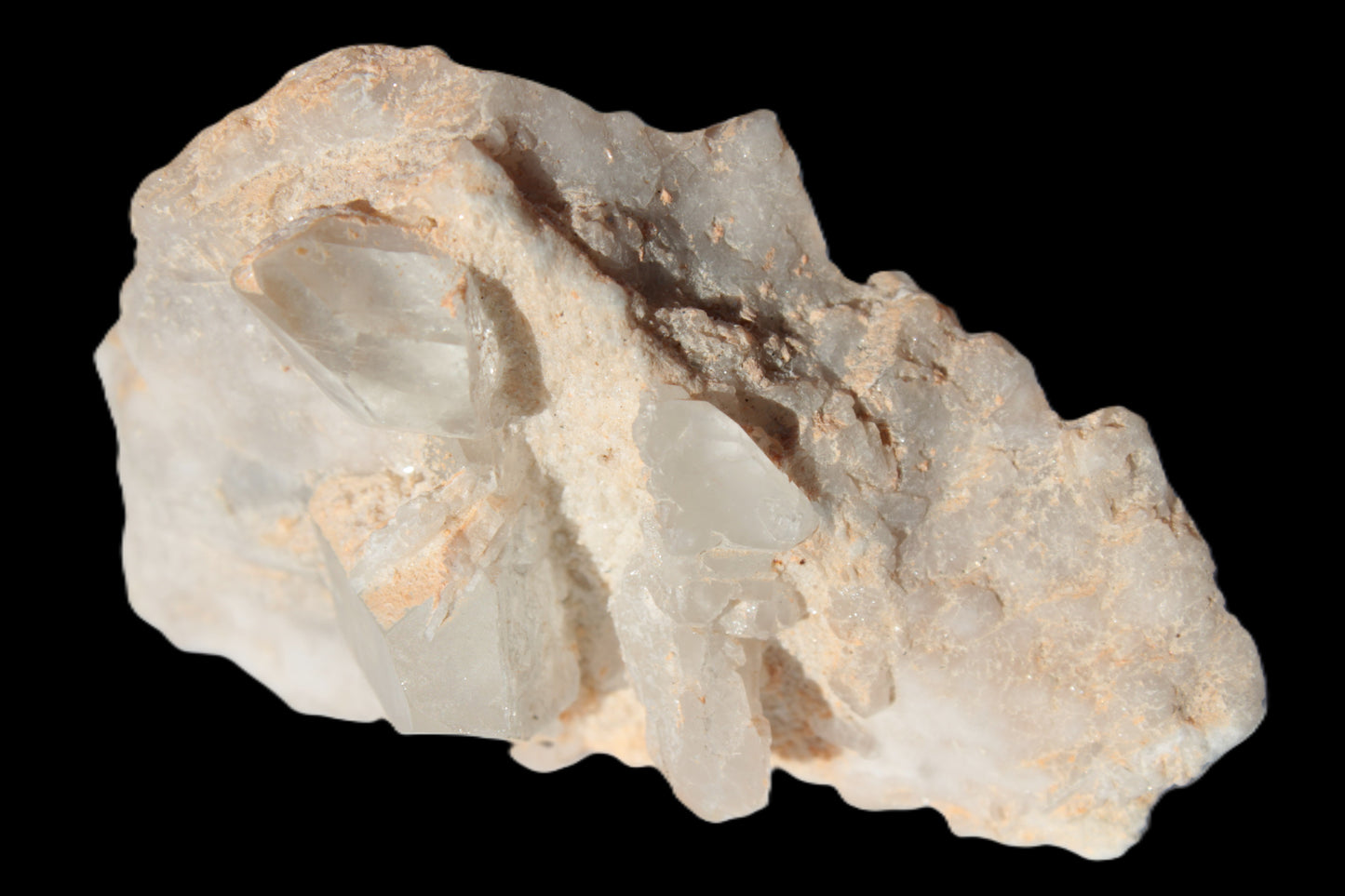 Clear Quartz crystals (Isis face) on flat Calcite/Mica matrix from Afghanistan 170.6ct 34.1g Rocks and Things