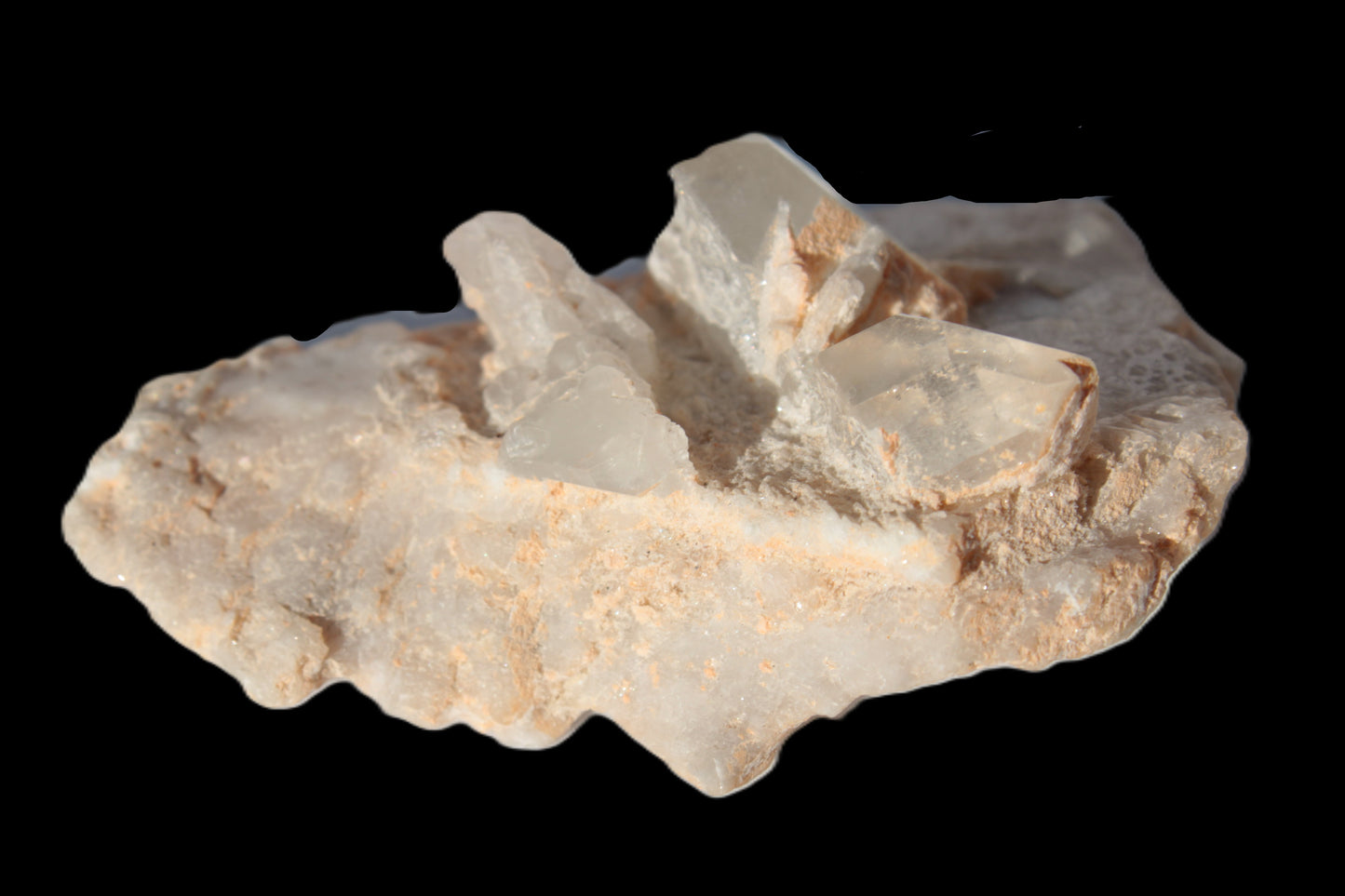 Clear Quartz crystals (Isis face) on flat Calcite/Mica matrix from Afghanistan 170.6ct 34.1g Rocks and Things