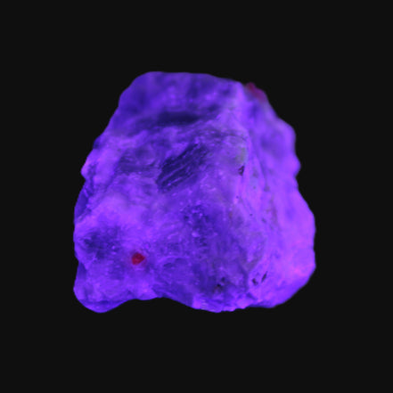 Ruby UV reactive with Muscovite in Marble 343ct 68.6g in UV light - Rocks and Things Store