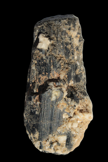 Black Tourmaline crystal with Feldspar & Mica 55mm 250.7ct  50.2g - Rocks and Things Store