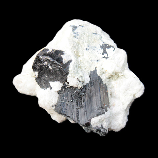 Black Tourmaline crystals on Feldspar & Mica matrix 55mm 222.8ct  44.6g - Rocks and Things Store