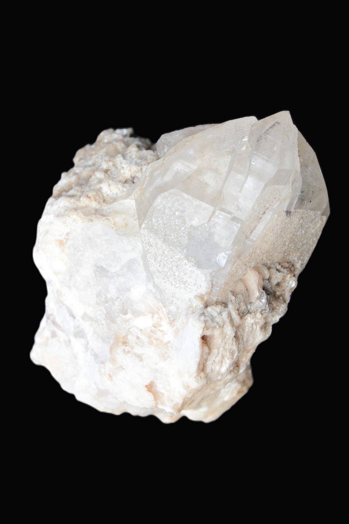 Elestial double-terminated Quartz with Aquamarine, Elbaite & Kunzite crystals on matrix 70mm 845ct 169g - Rocks and Things Store