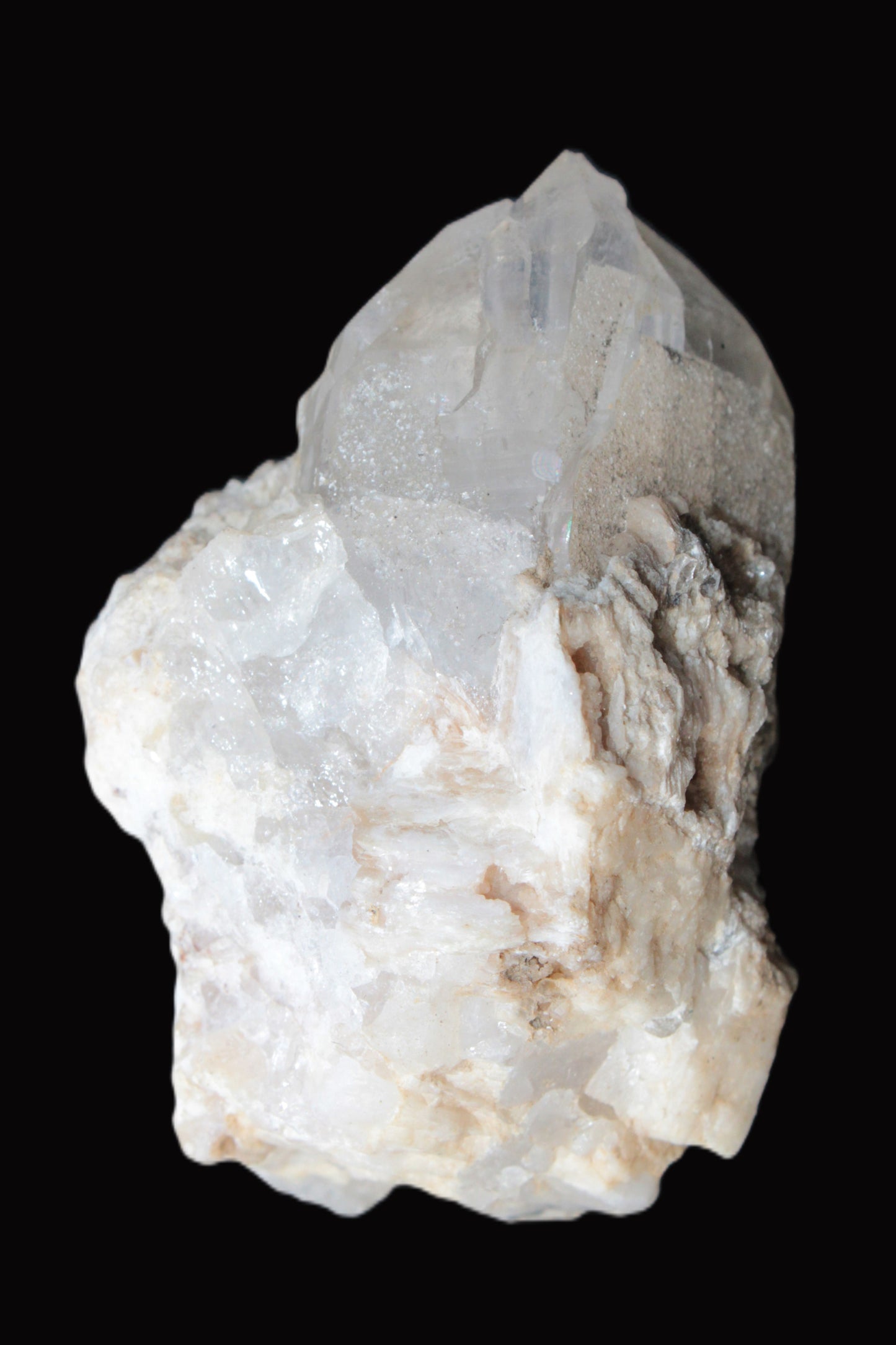 Elestial double-terminated Quartz with Aquamarine, Elbaite & Kunzite crystals on matrix 70mm 845ct 169g - Rocks and Things Store