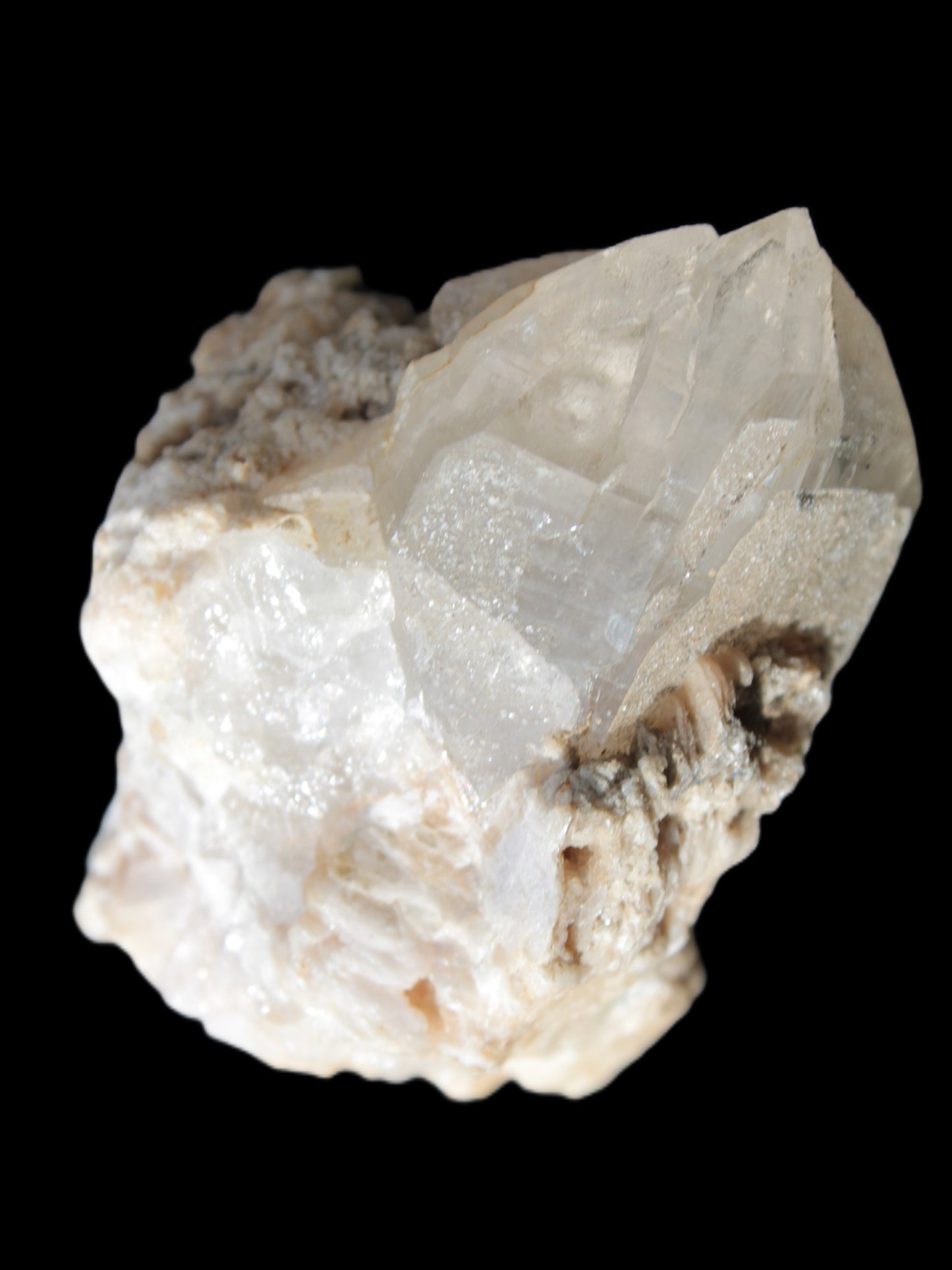 Elestial double-terminated Quartz with Aquamarine, Elbaite & Kunzite crystals on matrix 70mm 845ct 169g - Rocks and Things Store