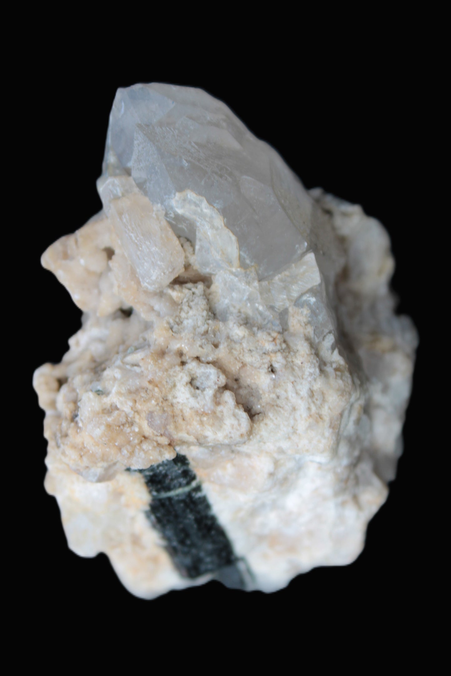 Elestial double-terminated Quartz with Aquamarine, Elbaite & Kunzite crystals on matrix 70mm 845ct 169g - Rocks and Things Store