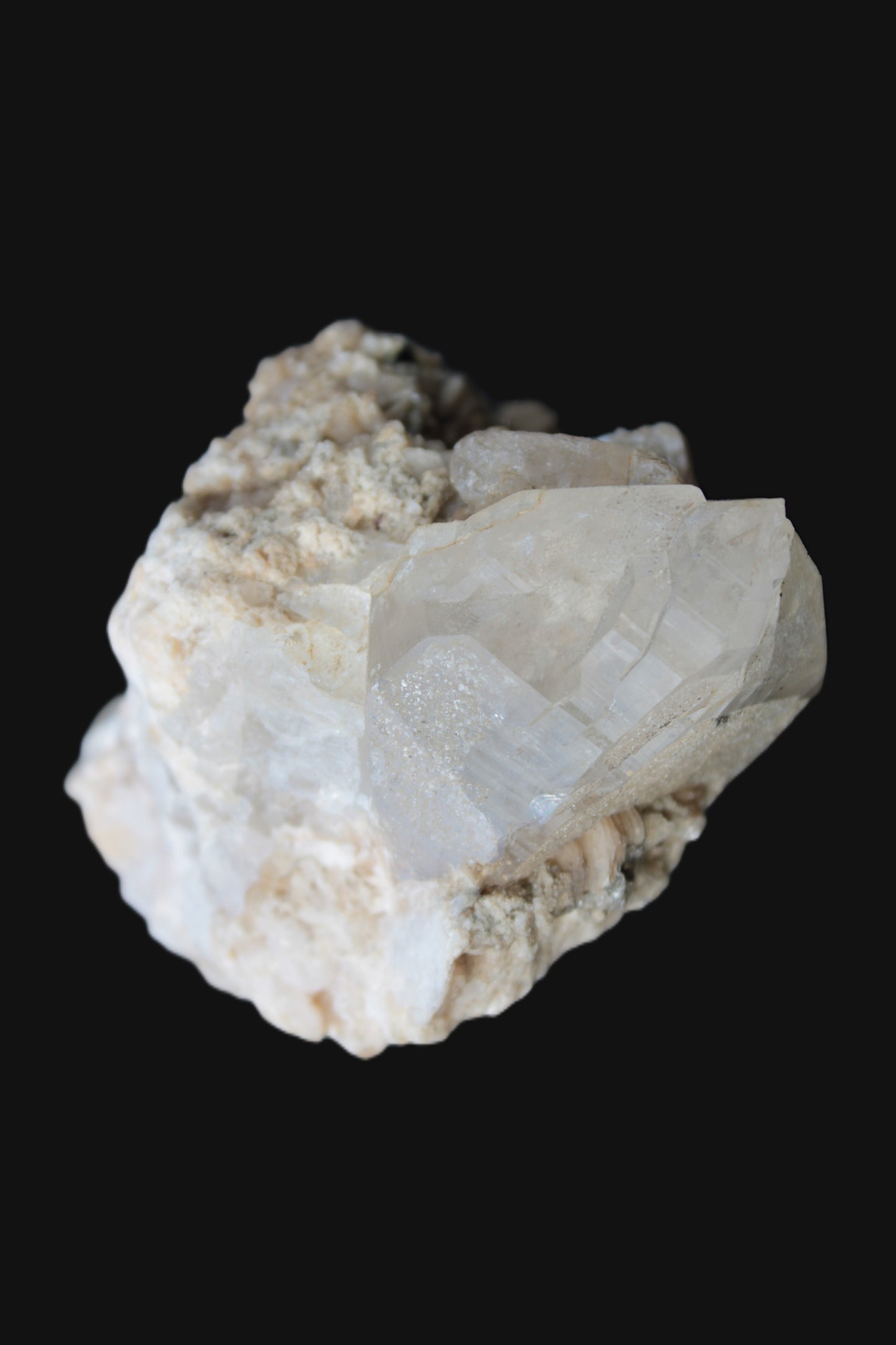 Elestial double-terminated Quartz with Aquamarine, Elbaite & Kunzite crystals on matrix 70mm 845ct 169g - Rocks and Things Store
