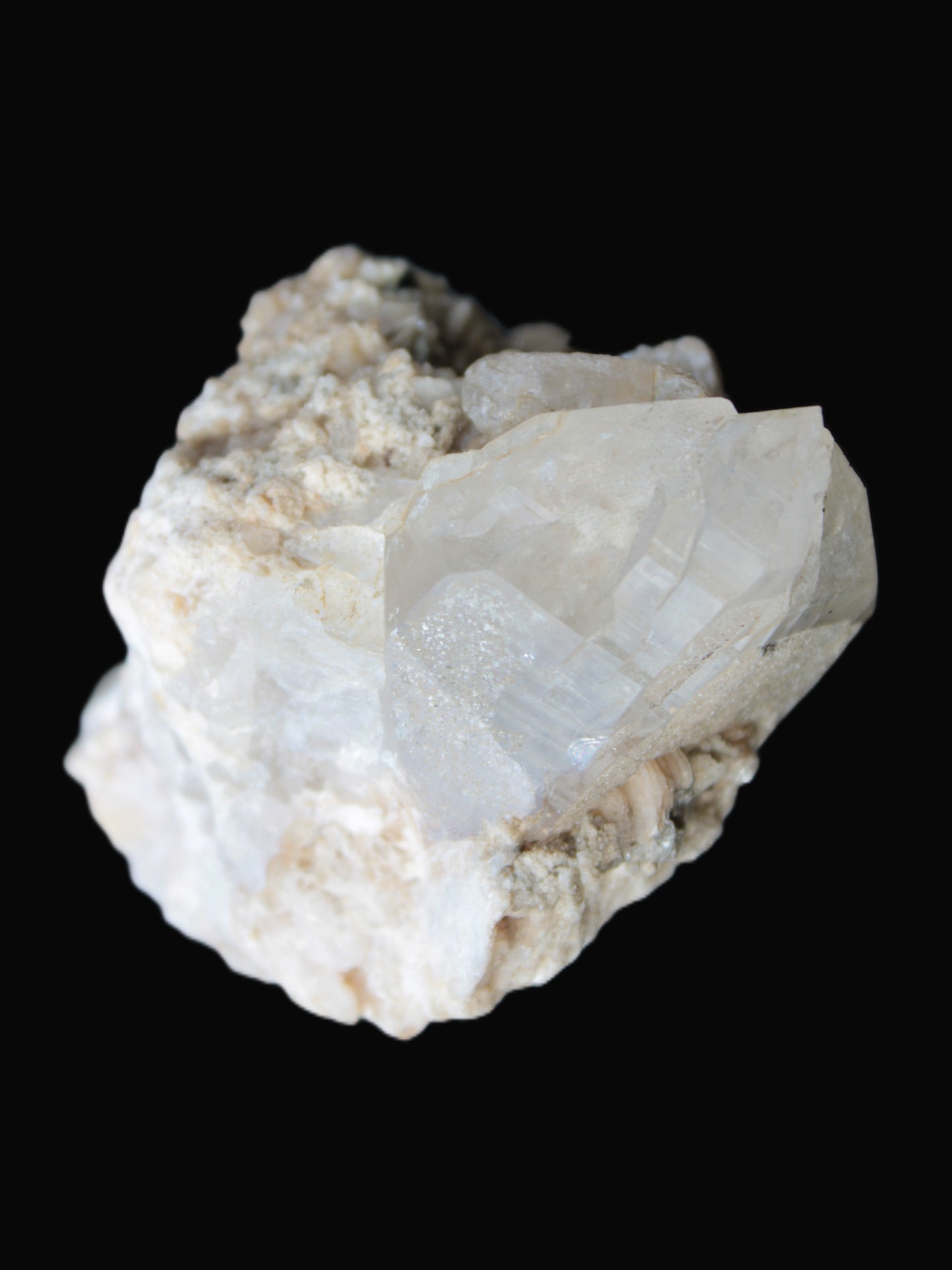 Elestial double-terminated Quartz with Aquamarine, Elbaite & Kunzite crystals on matrix 70mm 845ct 169g - Rocks and Things Store