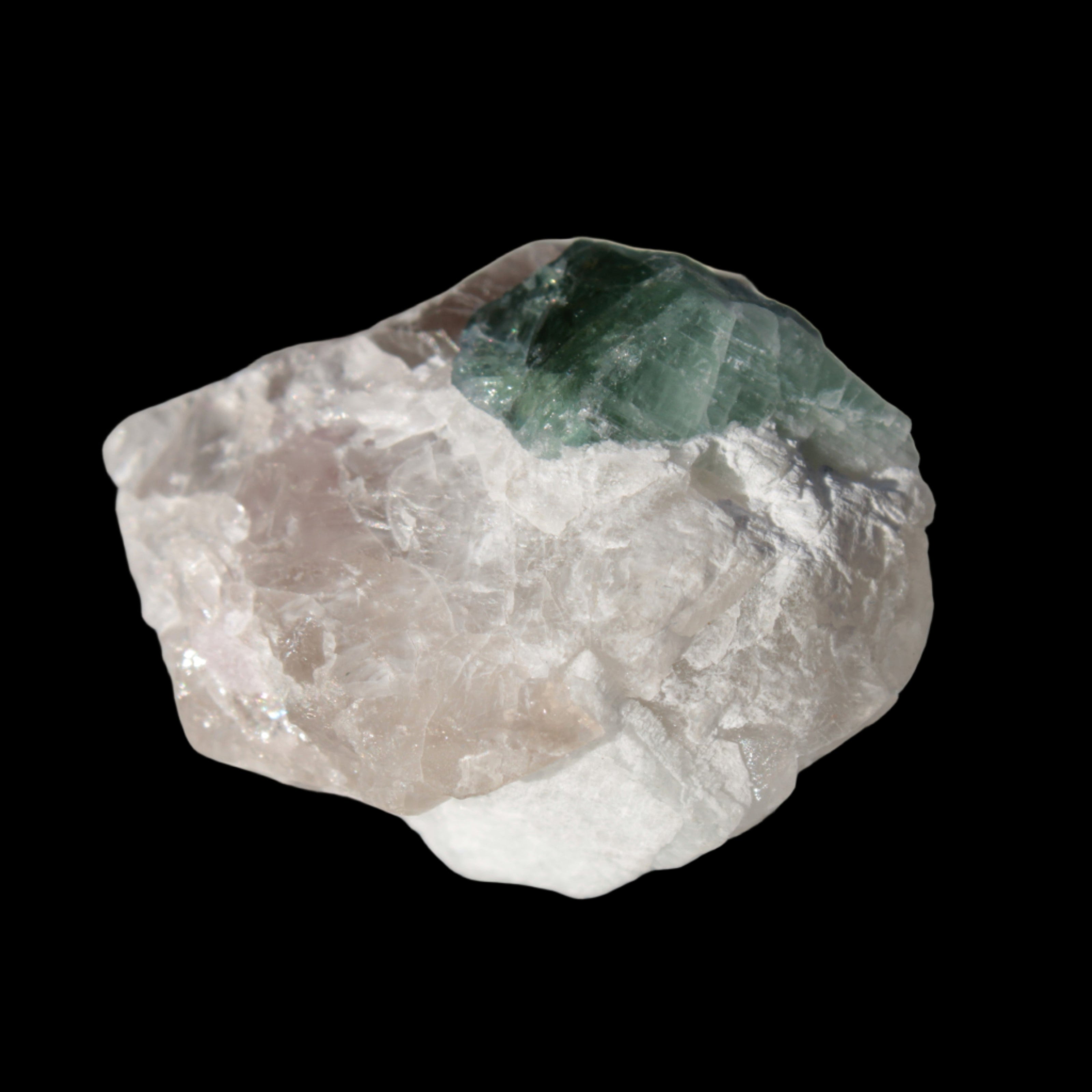 Emerald on Quartz and Feldspar 90ct 19g in sunlight - Rocks and Things Store