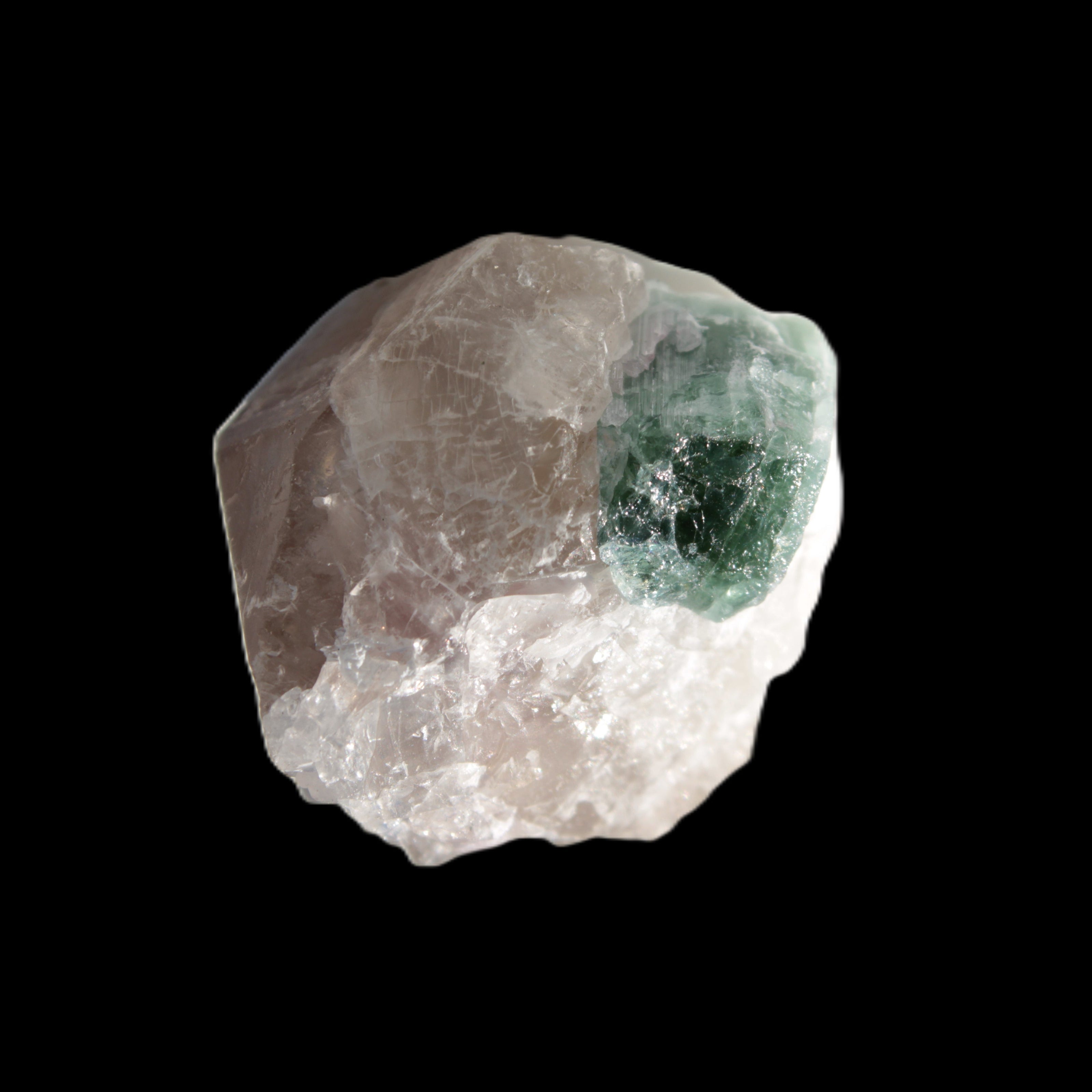 Emerald on Quartz and Feldspar 90ct 19g in sunlight - Rocks and Things Store