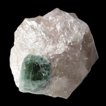 Emerald on Quartz and Feldspar 90ct 19g in sunlight - Rocks and Things Store