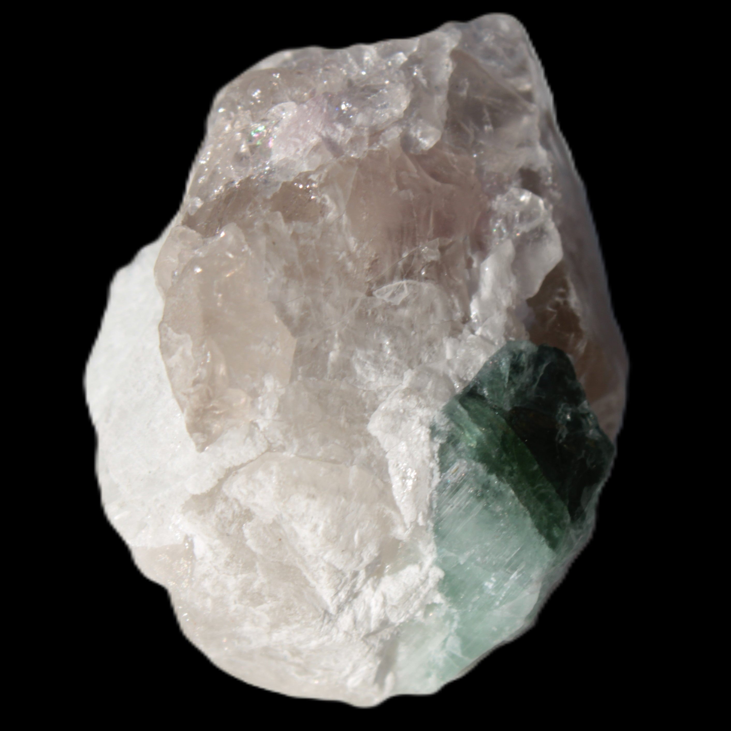 Emerald on Quartz and Feldspar 90ct 19g in sunlight - Rocks and Things Store