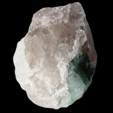Emerald on Quartz and Feldspar 90ct 19g in sunlight - Rocks and Things Store