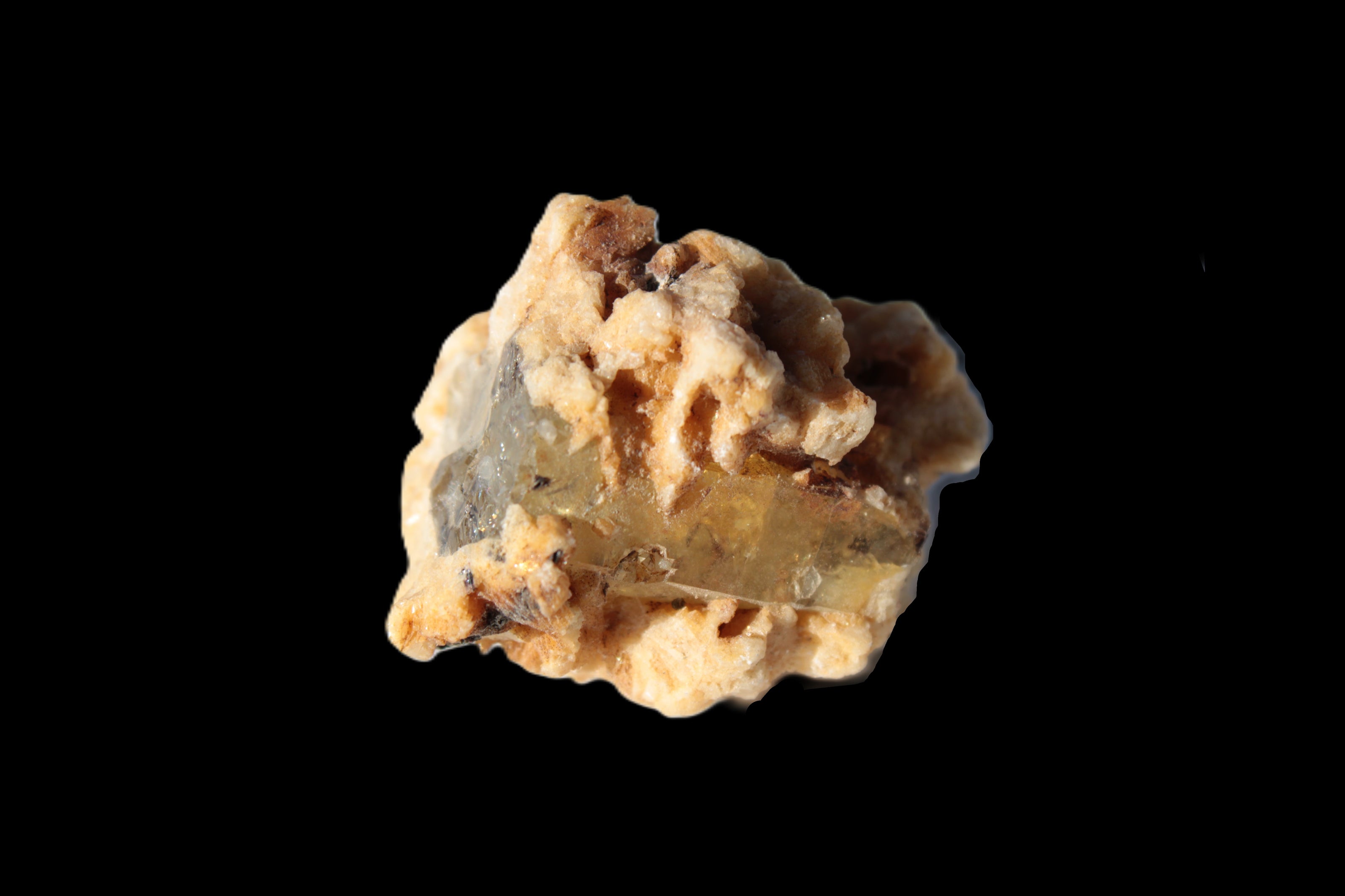 Clear Aquamarine with Heliodor in Mica and Calcite 25mm 61.4ct 12.2g Rocks and Things