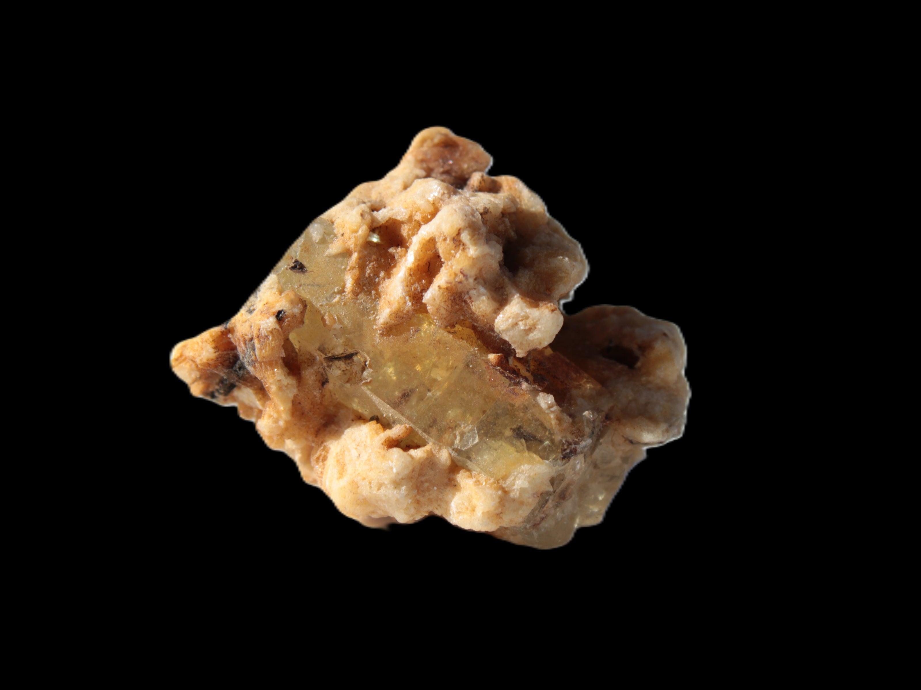 Clear Aquamarine with Heliodor in Mica and Calcite 25mm 61.4ct 12.2g Rocks and Things