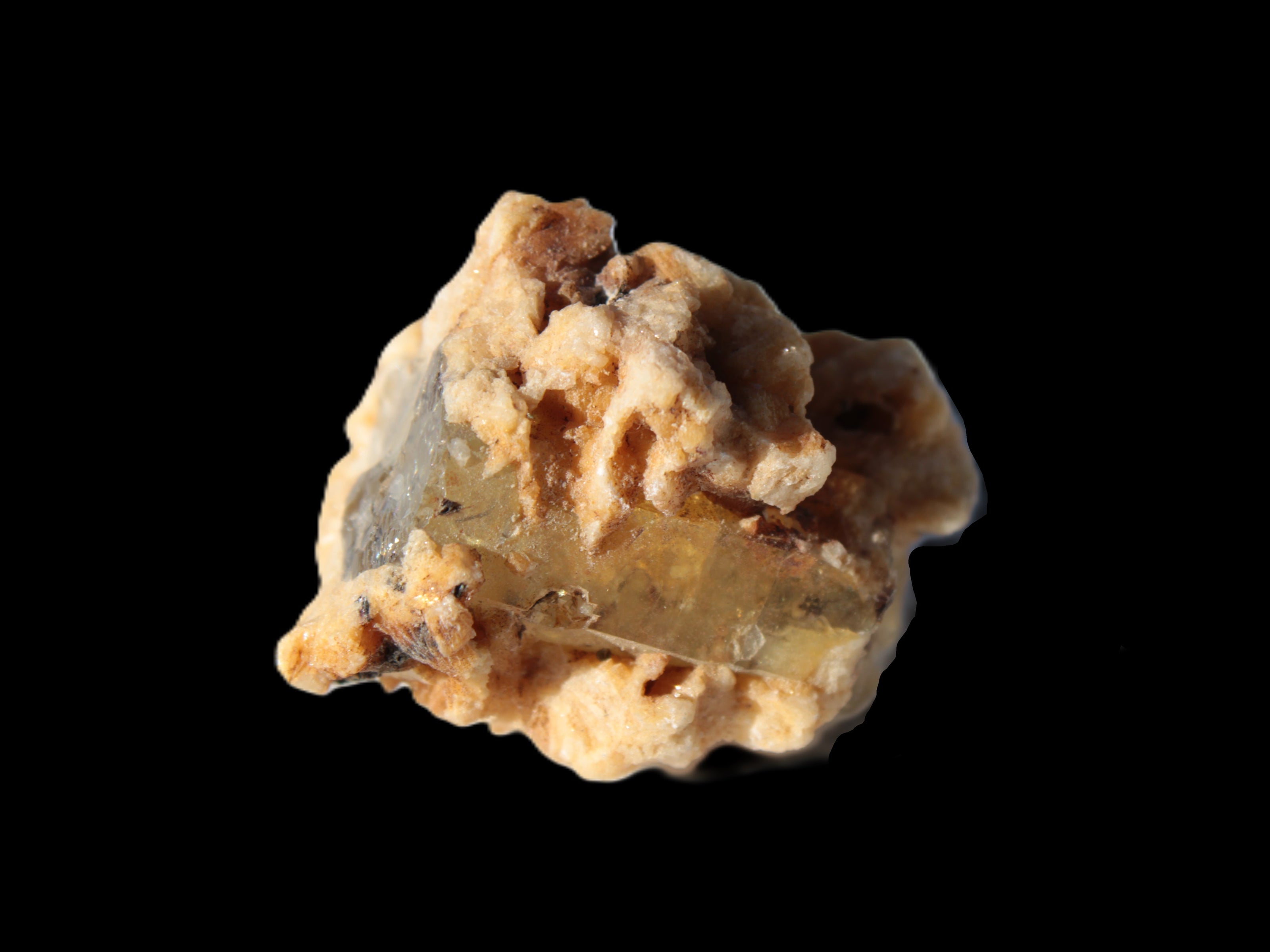 Clear Aquamarine with Heliodor in Mica and Calcite 25mm 61.4ct 12.2g Rocks and Things