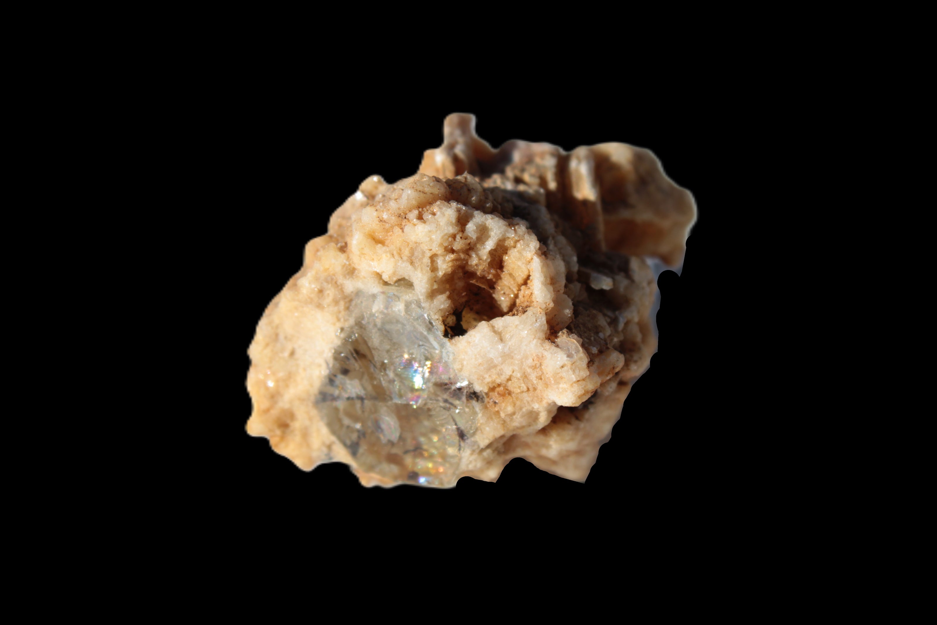 Clear Aquamarine with Heliodor in Mica and Calcite 25mm 61.4ct 12.2g Rocks and Things