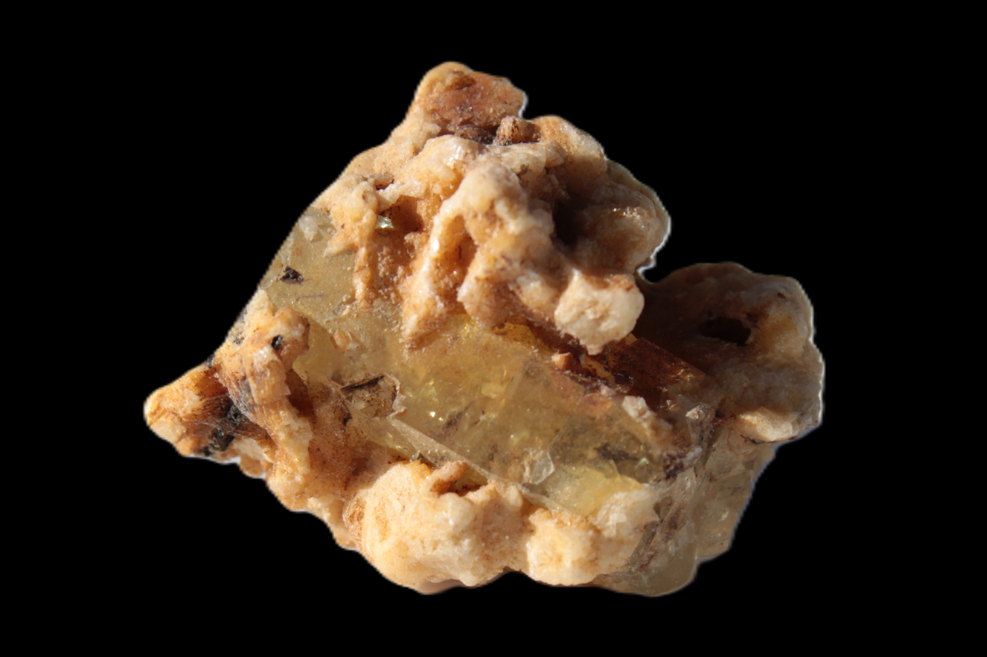 Clear Aquamarine with Heliodor in Mica and Calcite 25mm 61.4ct 12.2g Rocks and Things