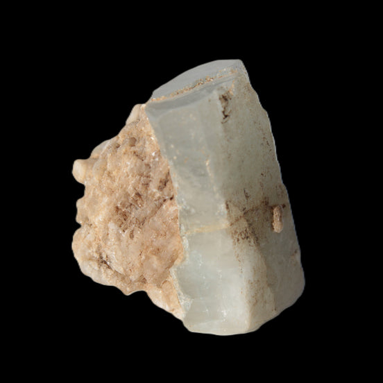 Terminated Aquamarine with Feldspar & Mica matrix 28mm 94.5ct 18.9g in sunlight - Rocks and Things Store