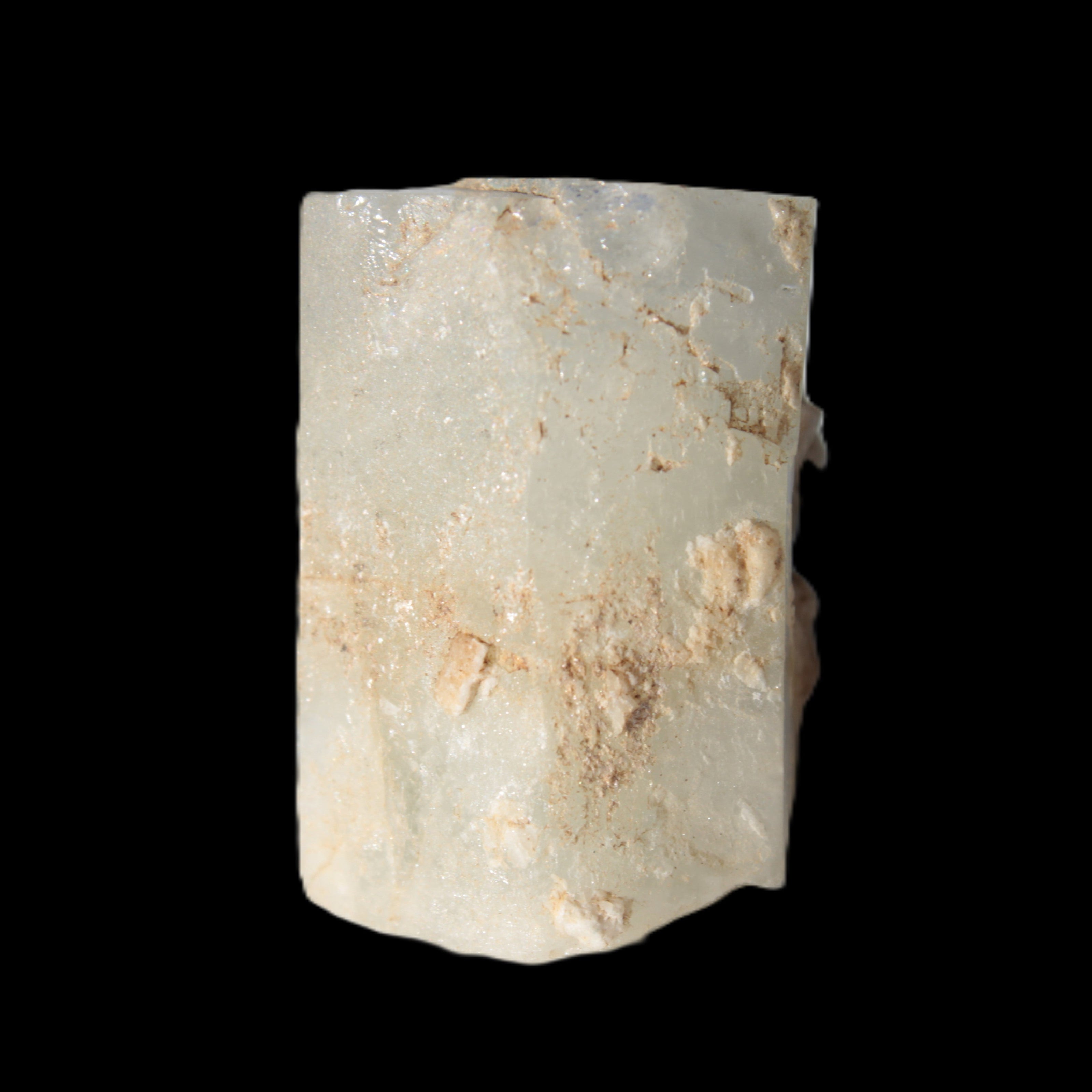 Terminated Aquamarine with Feldspar & Mica matrix 28mm 94.5ct 18.9g in sunlight - Rocks and Things Store