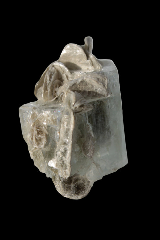 Terminated Clear Aquamarine crystal cluster with Mica 30mm 118.7ct 23.7g Rocks and Things