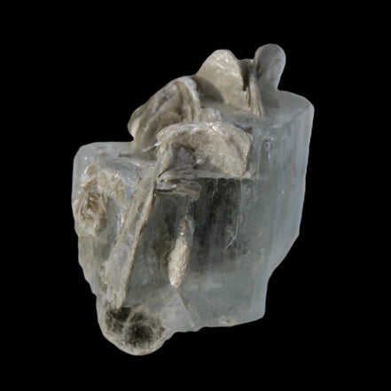 Terminated Clear Aquamarine crystal cluster with Mica 30mm 118.7ct 23.7g Rocks and Things