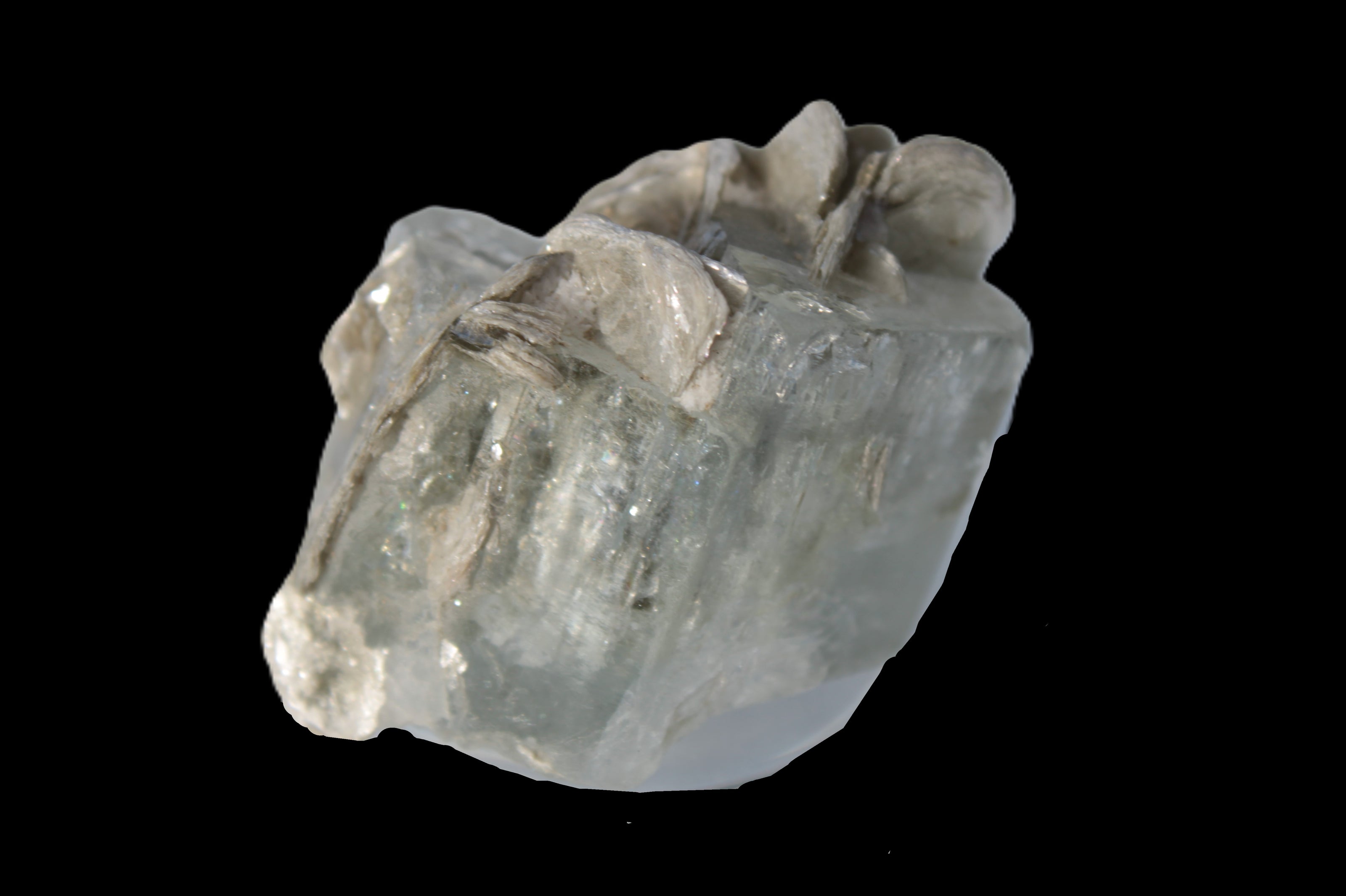 Terminated Clear Aquamarine crystal cluster with Mica 30mm 118.7ct 23.7g Rocks and Things