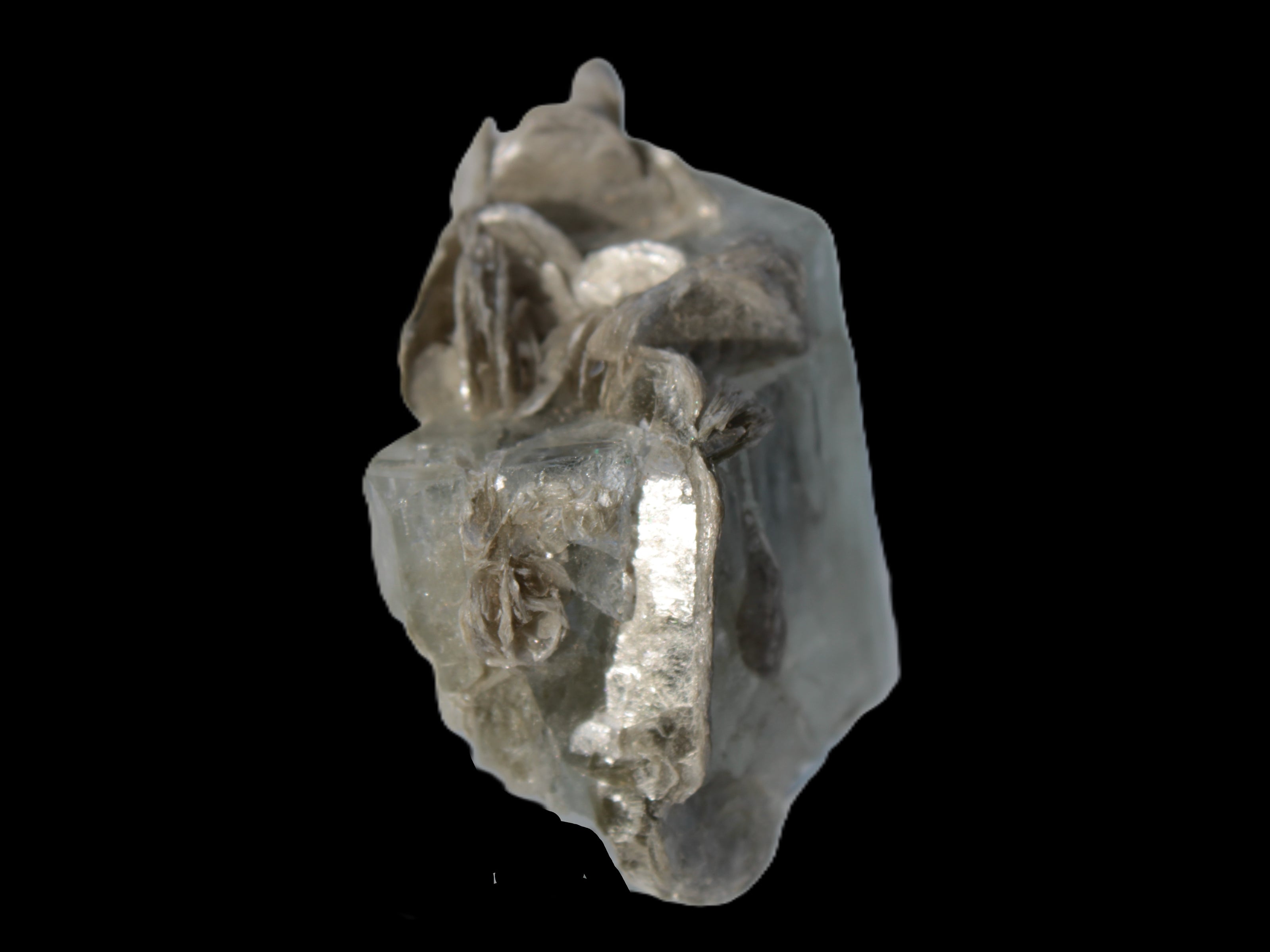 Terminated Clear Aquamarine crystal cluster with Mica 30mm 118.7ct 23.7g Rocks and Things