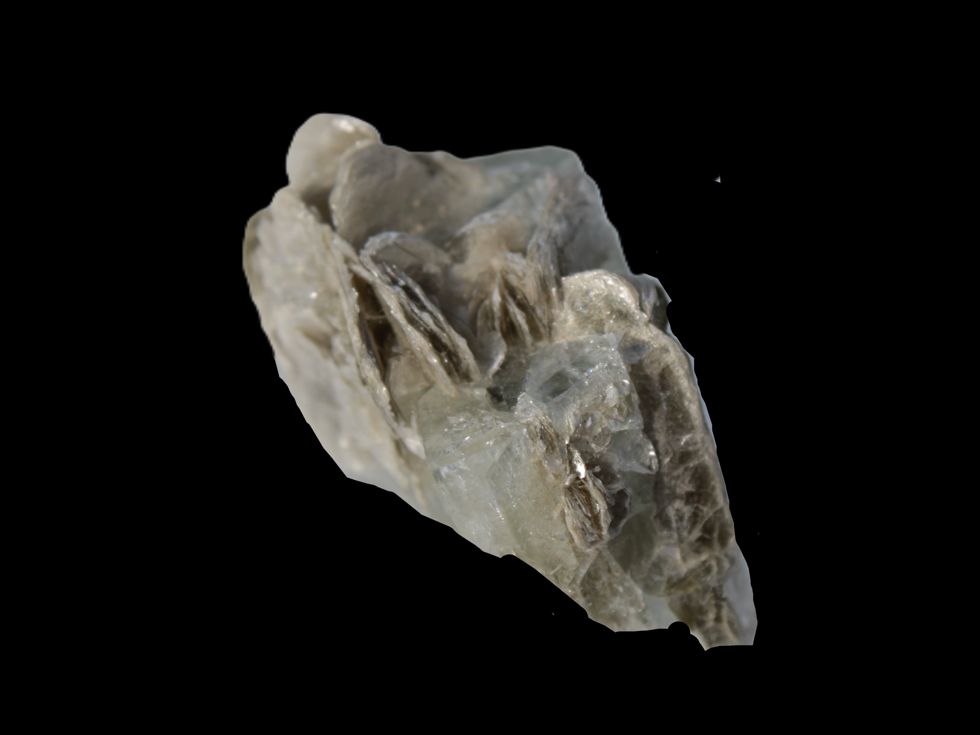 Terminated Clear Aquamarine crystal cluster with Mica 30mm 118.7ct 23.7g Rocks and Things