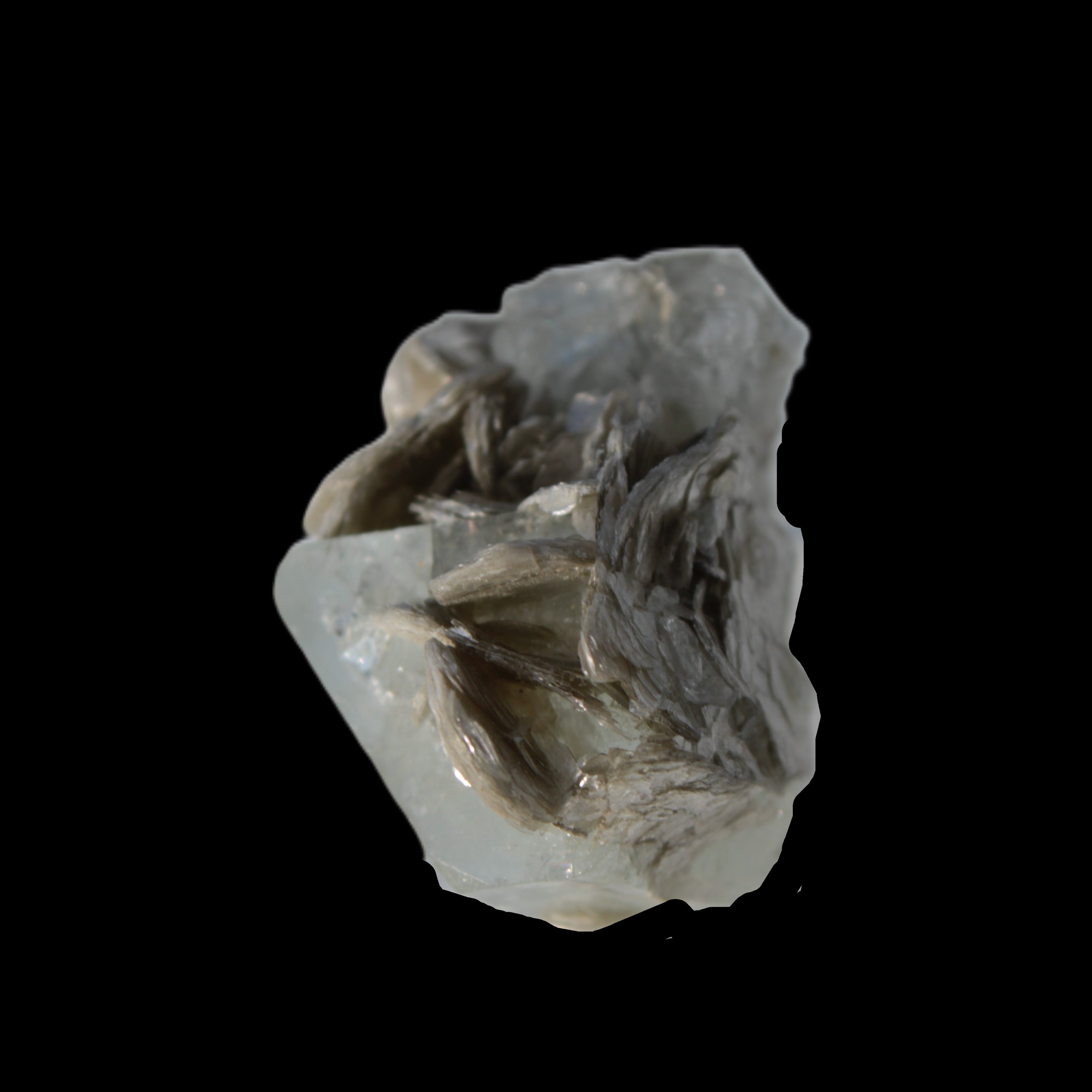 Terminated Clear Aquamarine crystal cluster with Mica 30mm 118.7ct 23.7g Rocks and Things