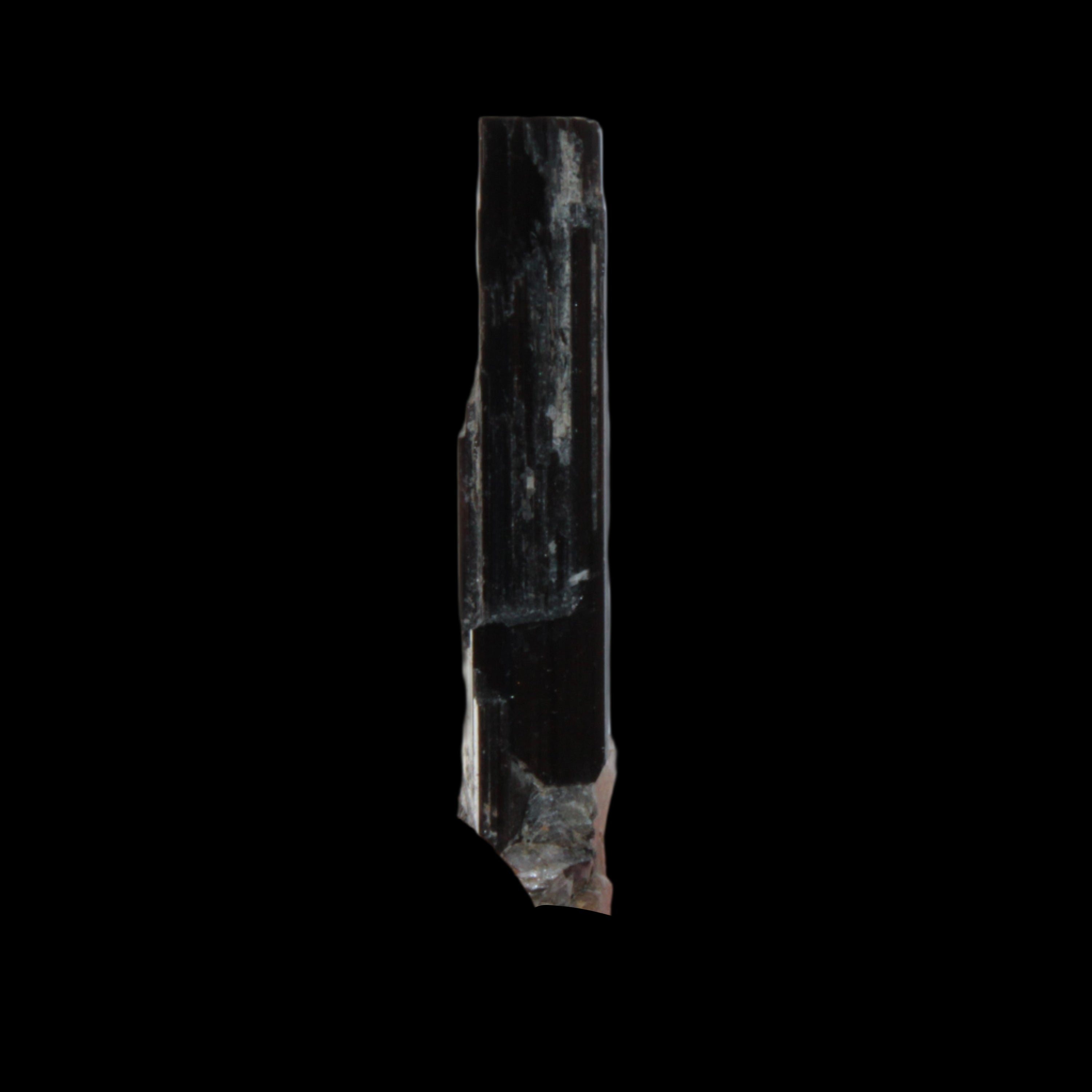 Small long Rainbow Black Tourmaline  crystal 25mm 6.2ct 1.2g in sunlight - Rocks and Things Store