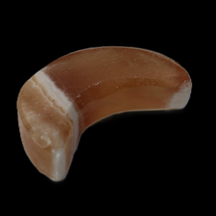 Banded Honey Calcite Crescent Moon 30mm 8.8-10.4g in sunshine - Rocks and Things Store