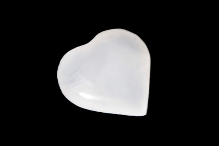 Mangano Calcite hand-carved heart 28/32mm 16g Rocks and Things