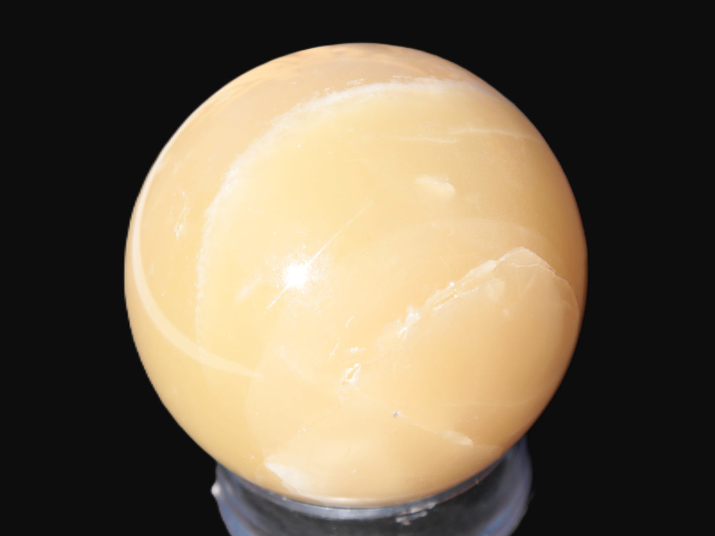 Topaz Honey Calcite sphere 63mm 341g Rocks and Things