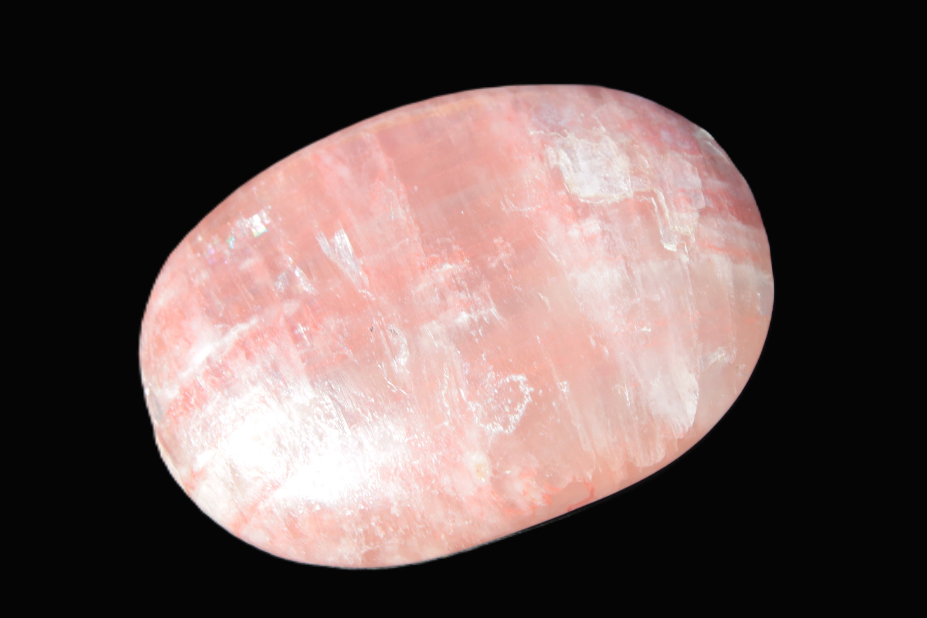Pink Sorbet Calcite palm stone 57-61mm 71-117g Rocks and Things
