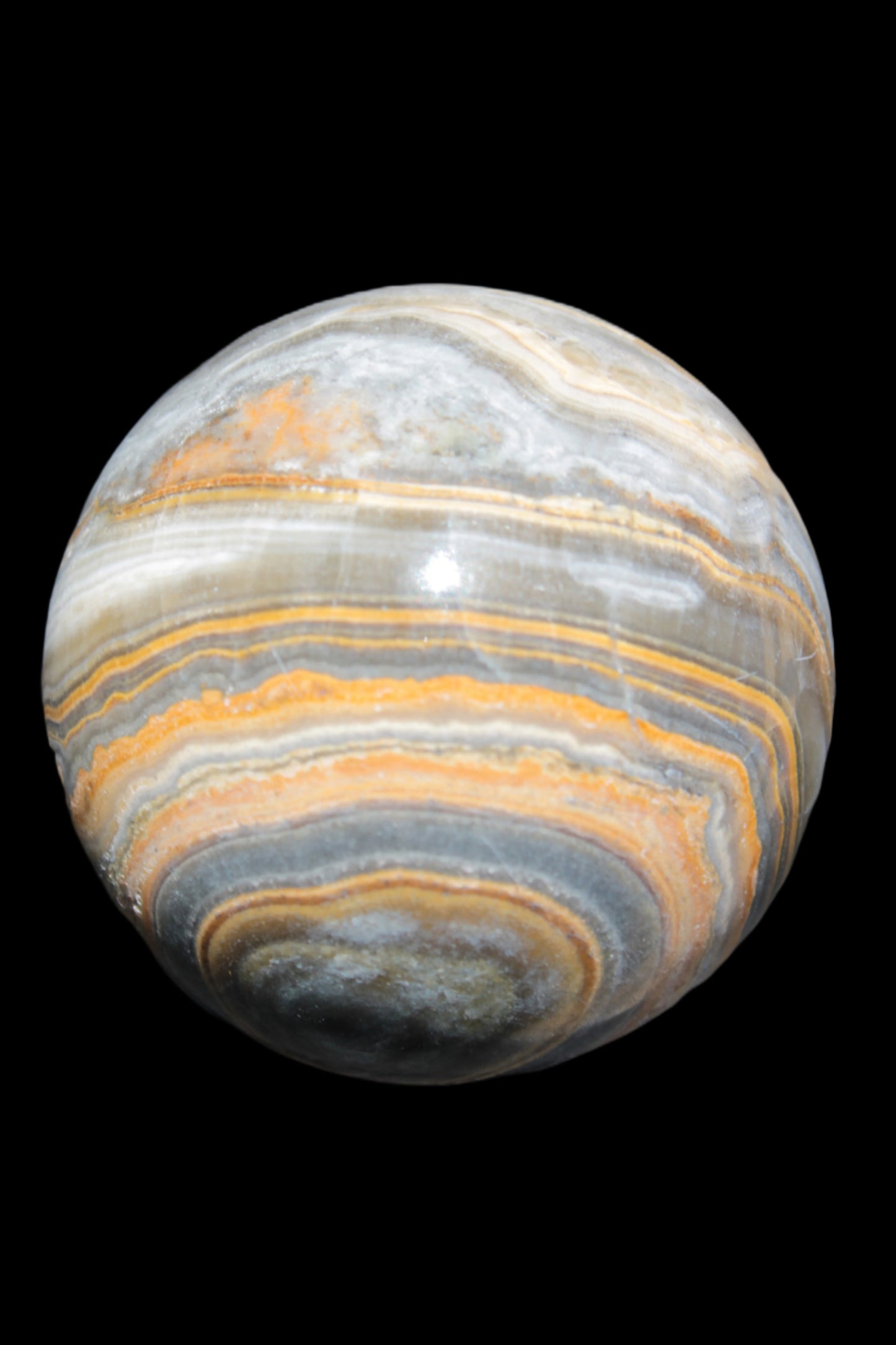 BumbleBee Calcite sphere 51mm 191g in sunshine - Rocks and Things Store